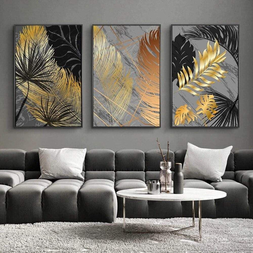 Gold Leaves Wall Art