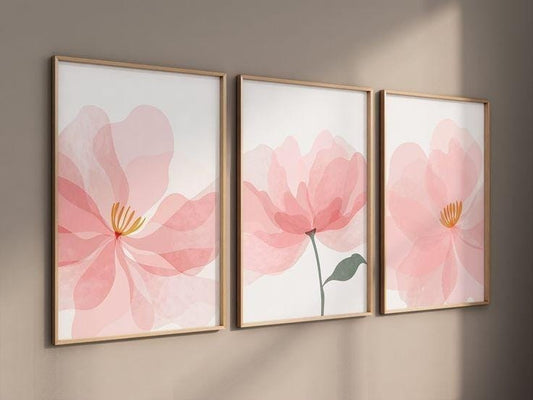 Pink Flowers Wall Frames